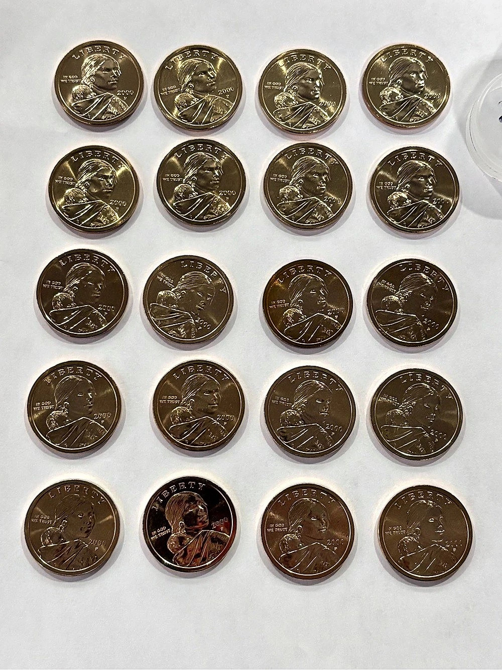 Sacagawea Native American Dollars 20 Coins 2000 BU
